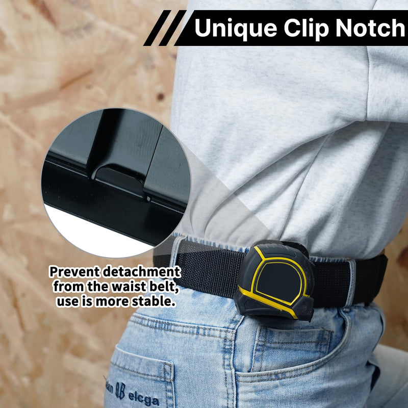 MELOTOUGH Drill Holder for Tool Belt,Tape Measure Holder,Drill Belt Clip,Drill Clip for Tool Belt,Measuring Tape Holder (Black),2PCS 2
