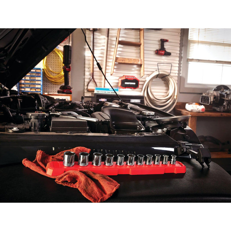 CRAFTSMAN Socket Set, Metric, 3/8" Drive, 6 Pt., 11Piece (CMMT12043) 3/8" in