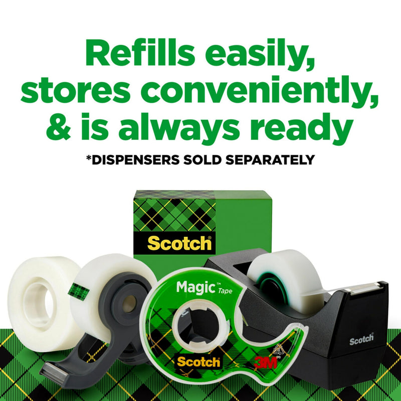 Scotch Magic Tape, Invisible, Home Office Supplies and Back to School Supplies for College and Classrooms, 3 Rolls
