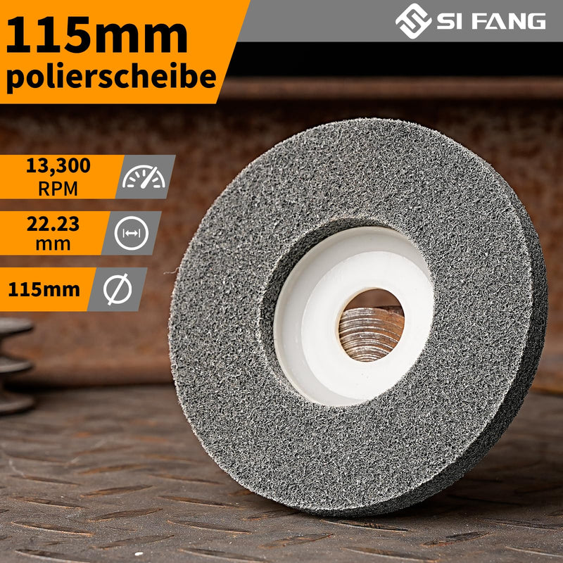 [Australia - AusPower] - SI FANG Nylon Fiber Polishing Disc for Angle Grinder, 115mm x 22mm Flap Grinding Disc Grinding Wheel Angle Grinder Polishing Tools for Stainless Steel Aluminum Metal Glass Wood (Pack of 5) 