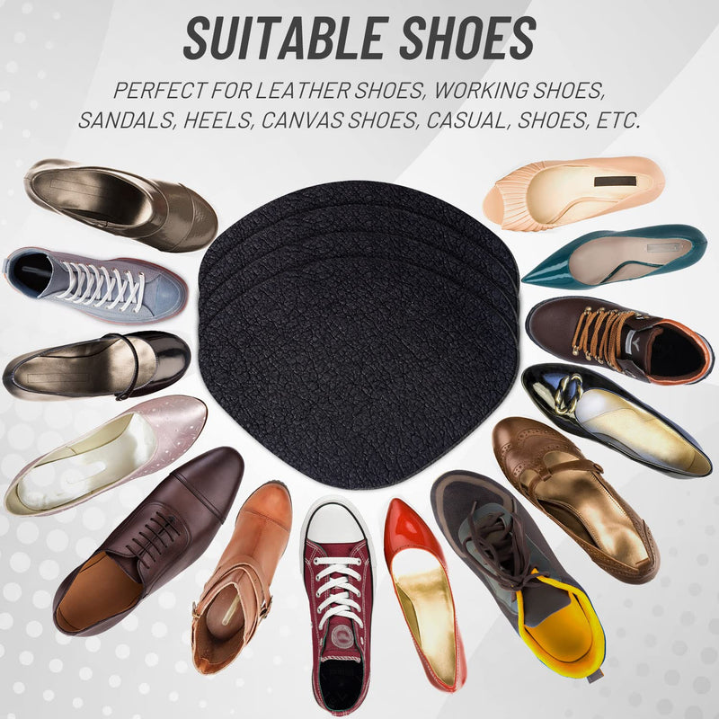 8Pair Shoe Patches for Holes, Self-Adhesive Shoes Heel Repair, Hole Repair for Sneaker, Leather Shoes, High Heels (Black) 8 Pair Black