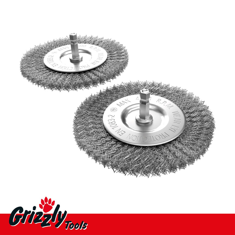 [Australia - AusPower] - Joint Brush Metal Replacement Brush Metal Brush | 2-Piece Weed Brush Set for Grizzly Tools Joint Brush EFB 400 401 402 403 404 | Suitable for AFB 18 Li AFB 18 Lion AFB 1810 Lion Set 