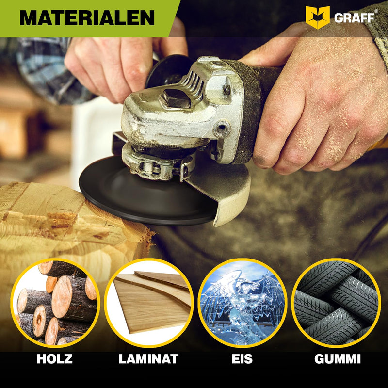 [Australia - AusPower] - GRAFF Premium Set Wood Cutter Rasp Disc 125 mm for Carving and Sanding Wood, Softwood, Hardwood - Wood Grinder for Angle Grinder & Flex - Sanding Disc for Woodworking Tools Diameter set 125 mm rasp disc 