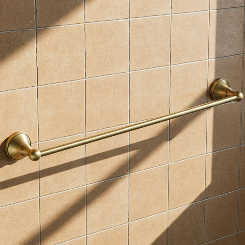 Flybath Towel Bar Rail Single Layer Antique Brass Towels Hanger Holder Wall Mounted 57 cm / 22 Inch, Brushed Bronze