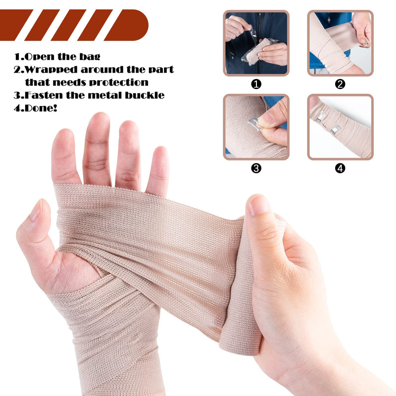 [Australia - AusPower] - 6 Rolls Elastic Bandage Wrap with 12 Extra Clips, 6 Inch X 15ft Compression Bandage Stretch Tape for Medical, Athletic Sport, Wrist, Arm, Leg Sprains, Calf, Ankle & Foot 