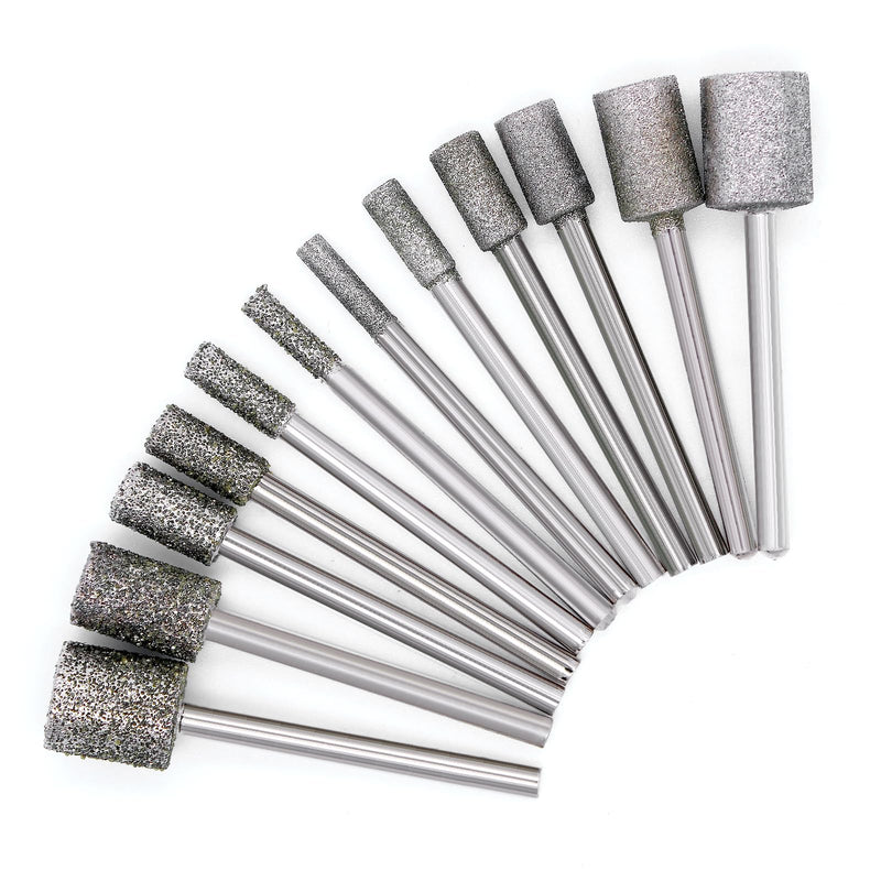 [Australia - AusPower] - PWGHWG Diamond Cutter Set, 24 Pieces Diamond Burrs with 1/8 Inch Shank, Diamond Grinding Points 46 Grit 120, for Stone Glass Ceramic Carving, Grinding, Polishing, Engraving 