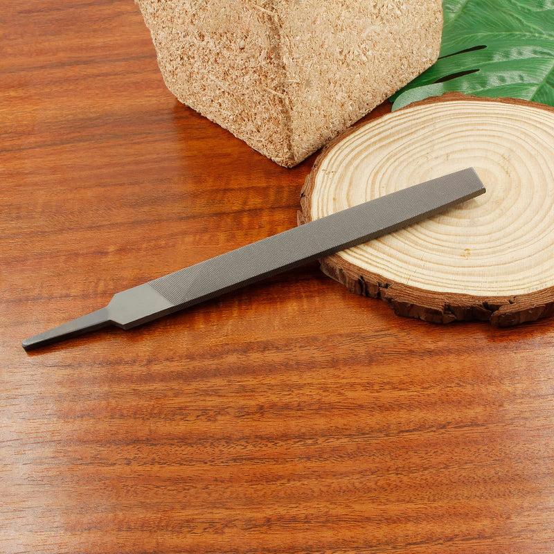[Australia - AusPower] - Bivethoi 6 Inch Flat Medium Cut File, High-Carbon Steel Double Cut Teeth Single Hand File Without Handle Suitable for Wood, Metal, Sharpening 