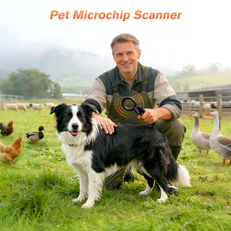 [Australia - AusPower] - Pet Microchip Scanner, FDX-B(ISO11784/85) EMID Animal Micro Chip Reader 500 Records Data Storage with 1.44 Inch LCD Screen 