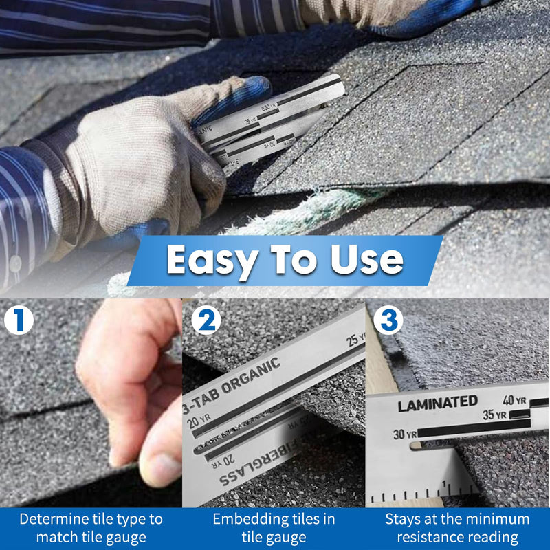 [Australia - AusPower] - 4/09 Shingle Gauge - 5pack Measuring Tool for Roof Pitch and Tile Thickness with Carabiner Shingle Gauge Roofing for Measuring The Thickness of Roof Tiles 5 