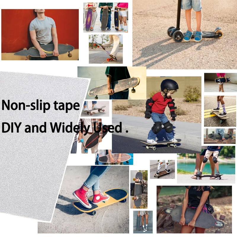 Premium Skateboard Grip Tape 10.6" x 39.4” - Single Sheet, Superior Traction Non Slip Tape for Skateboard, Stair (Transparent) Clear 39.4" x 10.6"