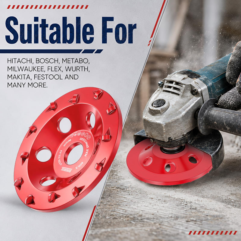 PCD Diamond Cup Wheel 125 mm, Diamond Cup Wheel with 12 Segments Grinding Wheel, Diamond Grinder for Concrete, Epoxy Resin Coatings, Paint Coatings, Angle Grinder Cup Wheel