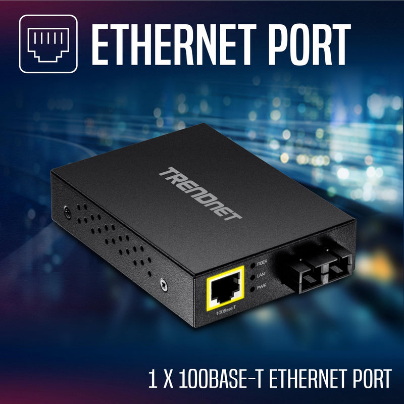 TRENDnet 100 Base-T to 100 Base-FX Multi-Mode SC Fiber Converter, Standalone, 10/100 Mbps Auto-MDIX Fast Ethernet Port, Fiber Networking up to 2 km (1.25miles), 200 Mbps Switching Capacity, TFC-FMSC 100 Mbps (New Version) Computer Networking Transceivers