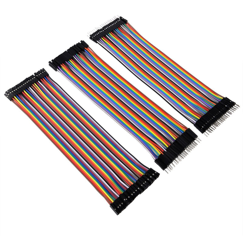 [Australia - AusPower] - Multicolored Breadboard Jumper Wire Dupont Kit for Arduino, Raspberry Pi (120 Wires - 10CM - 4INCH) 120 Wires - 10CM - 4INCH 