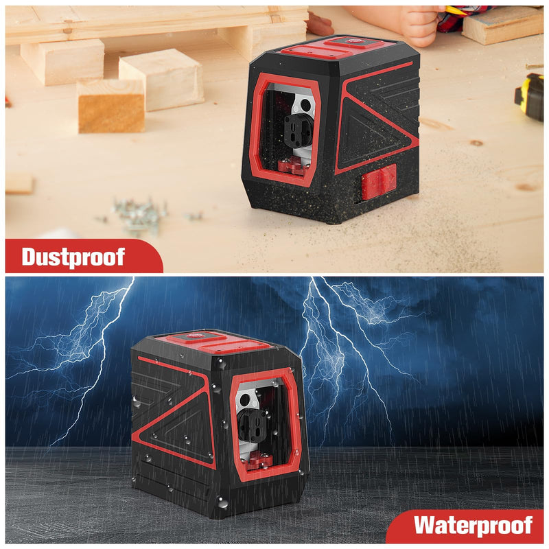 Laser Level with Tripod, 100 feet Green Cross Line Self Rotary Leveling Laser Level, Vertical and Horizontal Line, Rotatable 360 Degree, Manual Self leveling and Pulse Mode,IP54 Waterproof & Battery 1 Pack of Red