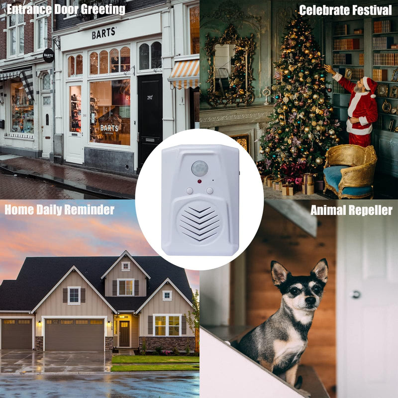 [Australia - AusPower] - PIR Motion Sensor Activated Sound Player Speaker with USB Cable, Download Your own MP3 Audio Files to Play Speech, Music or Sound Effects (White) 