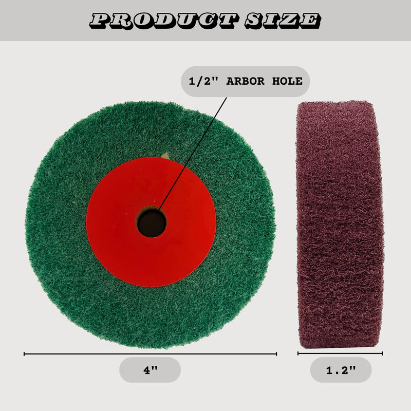 3PCS 4 Inch Bench Grinder Polishing Wheels, 320/600/800 Grit Tight Weave Tough Polishing Burnishing Wheel, Nylon Abrasive Flap Wheel for Refurbishing Golf Clubs Metal Copper, 1.2" Thickness 1/2" Arbor 203