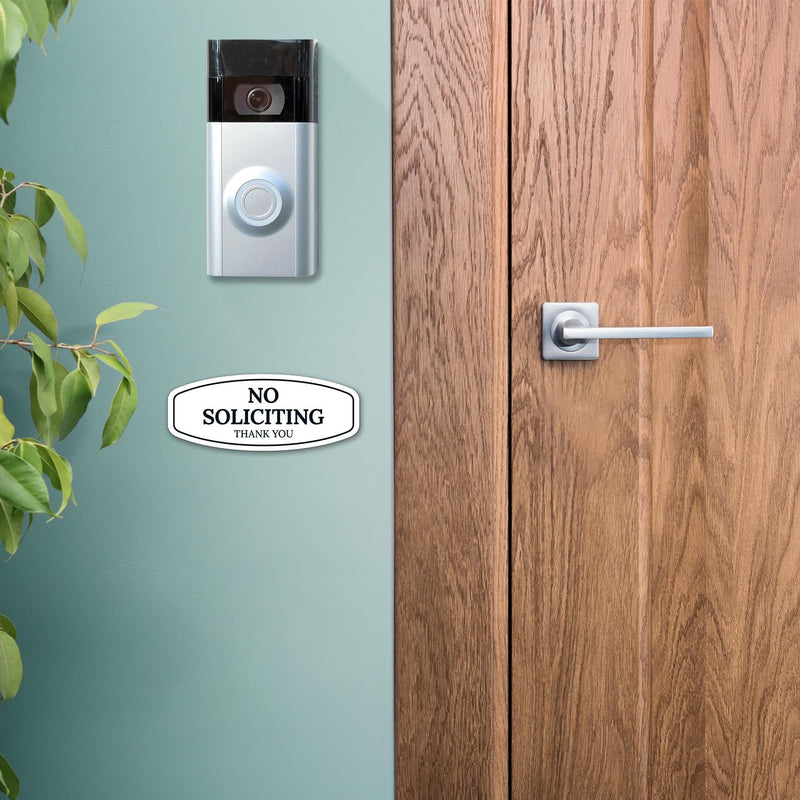 [Australia - AusPower] - No Soliciting Sign For House Thank You Sign, (SI-1549) 2.5x6.2 Inches, Aluminum Composite Made in USA by Sigo Signs Medium SI-1549 