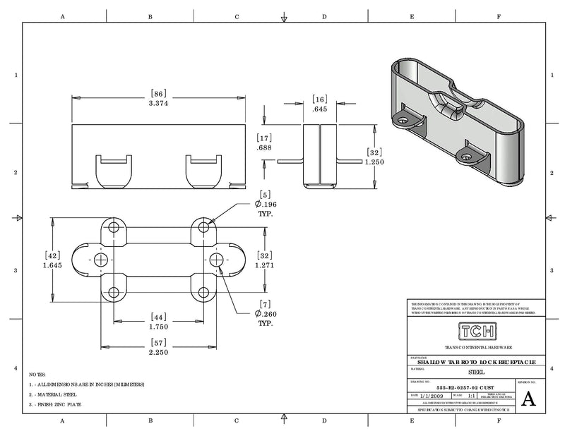 [Australia - AusPower] - Southco Heavy Duty Roto Lock Kit - Concealed Panel Fastening Draw Latch Coffin Lock Shallow Tab - R2-0257-02 & R2-0259-02 R2 - Shallow Tab 