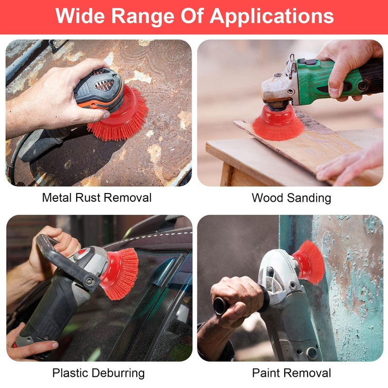[Australia - AusPower] - Cup Brush Angle Grinder, Pack of 2 M14 Nylon Brush Drill, Diameter 75 mm Nylon Brush, Sanding Filament, Cup Brush, Nylon Brush for Deburring, Rust Removal, Paint Removal 