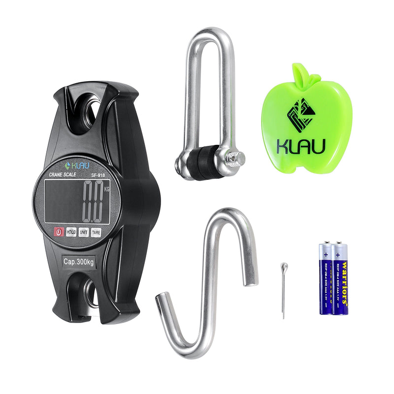 Klau SF-918 Digital Hanging Crane Scale, Black, 300 Kg / 600 lb | High Precision Sensor, Heavy Duty, For Home Factory Hunting
