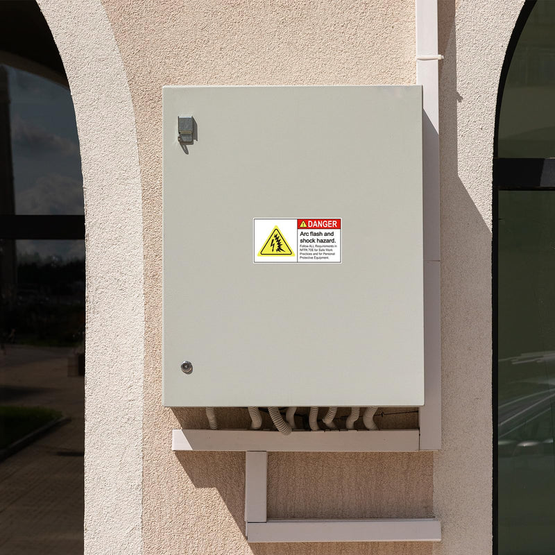 200 PCS Danger Arc Flash and Shock Hazard Labels - 3 x 1.5 Inch Electrical Hazard Warning Sticker Decals with Permanent Adhesive, Semi-Gloss Paper for Electrical Factories Warehouses