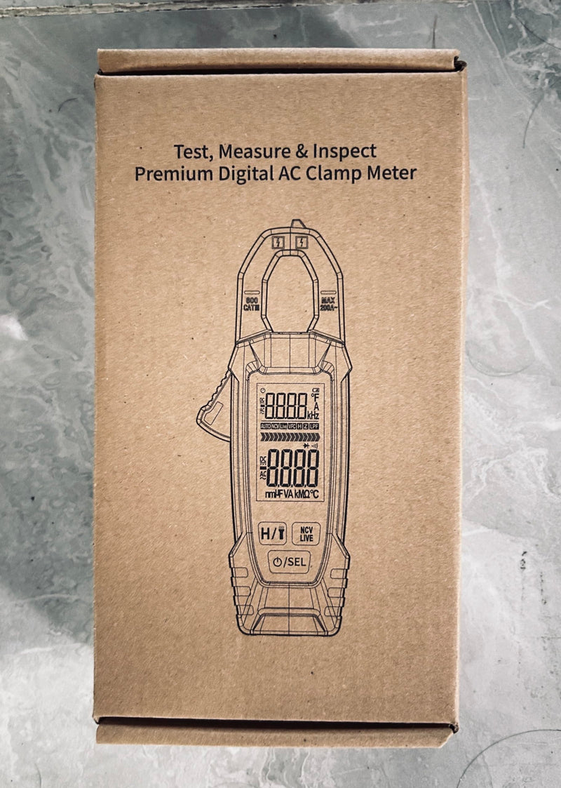 [Australia - AusPower] - Digital Clamp Meter Multimeter Tester T-RMS 6000 Counts, Auto-ranging Voltage Amp Tester with NCV Measures AC/DC Voltage, AC Current, Resistance, Capacitance, Frequency, Continuity, Live Wire FY372B 
