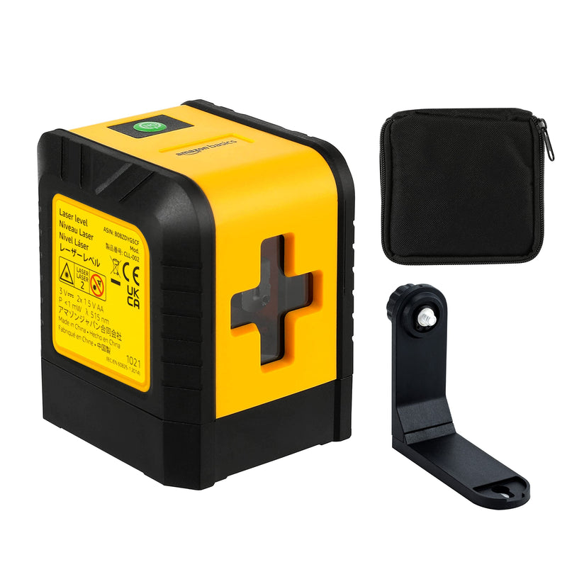 [Australia - AusPower] - Amazon Basics Horizontal/Vertical and Cross-Line Class II Laser Level, 59 ft / 708 in, Yellow/Black 