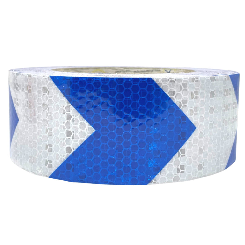 All Star Truck Parts Blue Arrow Reflective Tape, 2" Hazard Warning Tape Waterproof - High Intensity Reflector Conspicuity Safety Tape Strong Adhesive Crystal Lattice Blue Arrow (2 in x 75 FT) 2 IN x 75 FT