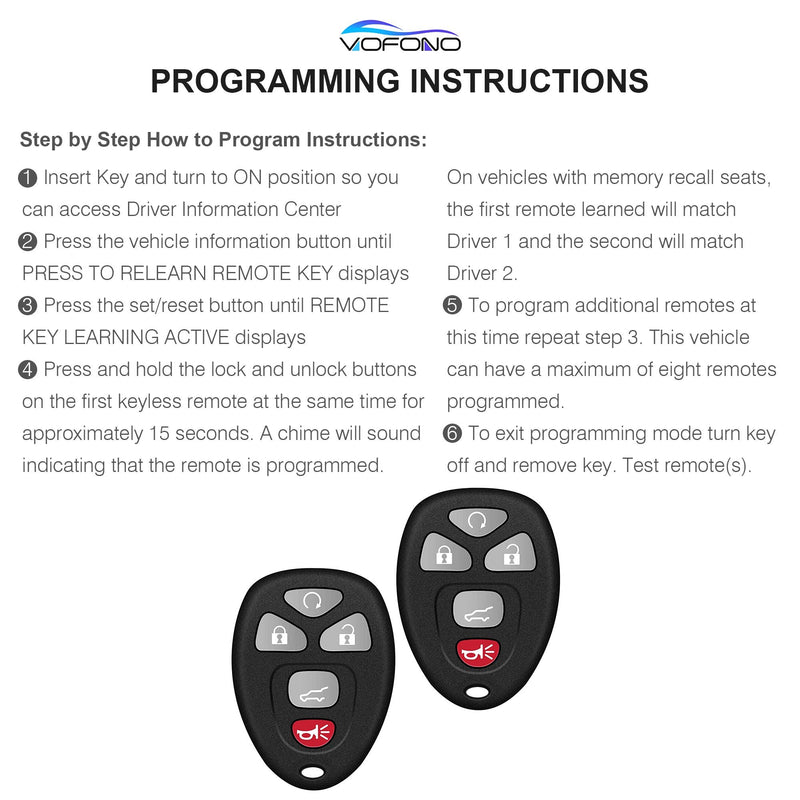 [Australia - AusPower] - Key Fob, Keyless Entry Remote Start Control Replacement Fits for GMC Acadia 2007-2016 Yukon XL/Chevy Suburban Tahoe Traverse/Cadillac Escalade SRX/Buick Enclave FCC ID: OUC60270, OUC60221, 15913415 5 Button 
