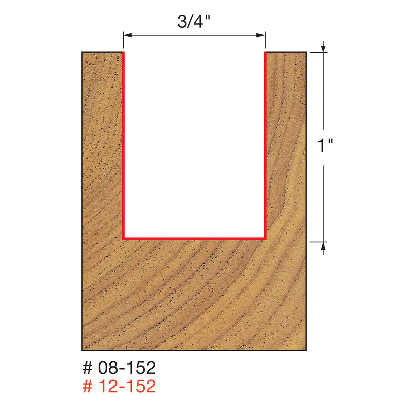 [Australia - AusPower] - Freud 12-152: 3/4" (Dia.) Double Flute Straight Bit (Eclipse Grind) Red One Size 3/4-Inch Diameter by 1-Inch Double Flute Straight Router Bit 