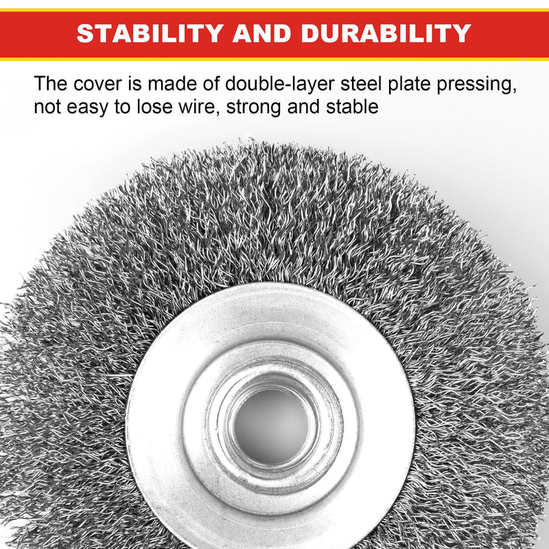 [Australia - AusPower] - 5 Pack 4 Inch Coarse Crimped Wire Wheel for 4 1/2 Angle Grinder,5/8 Inch-11 Threaded Arbor,0.014 Inch Carbon Steel Wire,Wire Brush for Rust,Corrosion,Paint Removal (5 Pack 4 Inch) 5 Pack 4 Inch 
