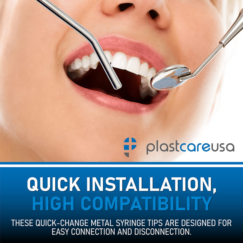 [Australia - AusPower] - PlastCare USA - Metal Air Water Spray Nozzle Syringe Tips for Dental Cleaning & Removal of Oral Debris (Pack of 10 Air Water Syringe Tips) 