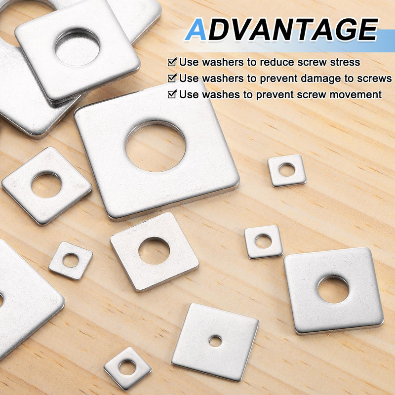 [Australia - AusPower] - uxcell 5Pcs 2" Square Plate Washer for 1/2" Bolt, 201 Stainless Steel Bearing Plate Flat Washers Spacer Gasket for Machinery Repair, Outdoor Construction (0.12" Thick) 2" x 1/2" x 0.12" 5 