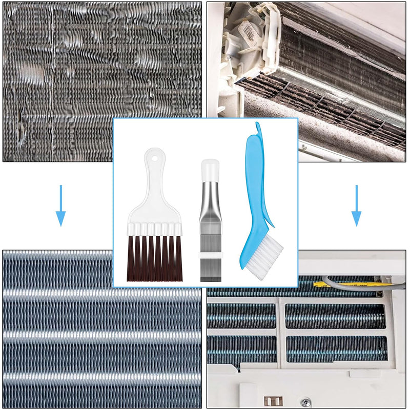 Air Conditioning Condenser Slat Comb, Slat Comb Dryer for Heat Exchanger, Fin Cleaning Brush, Air Conditioning for Cleaning Air Conditioners, Refrigerators, Evaporators Blue, White