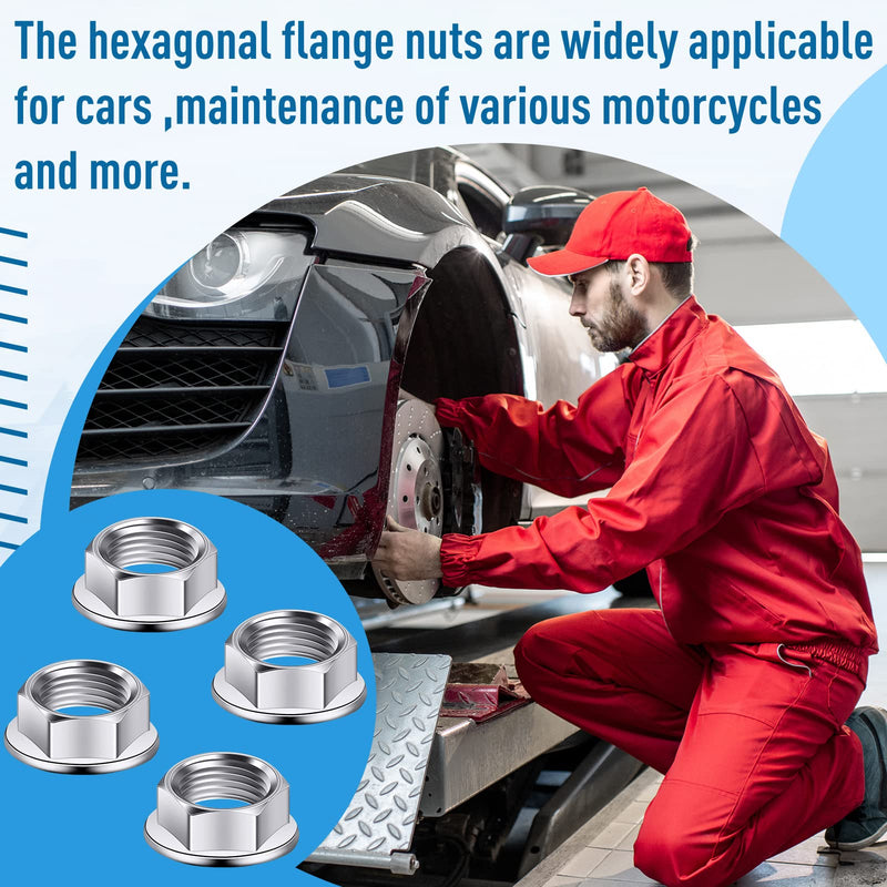 [Australia - AusPower] - 32 Pieces M10 x 1.25 mm Pitch Metric Fine Pitch Hexagonal Flange Nuts Stainless Steel Locking Flange Nut for YFZ450 YFZ660 