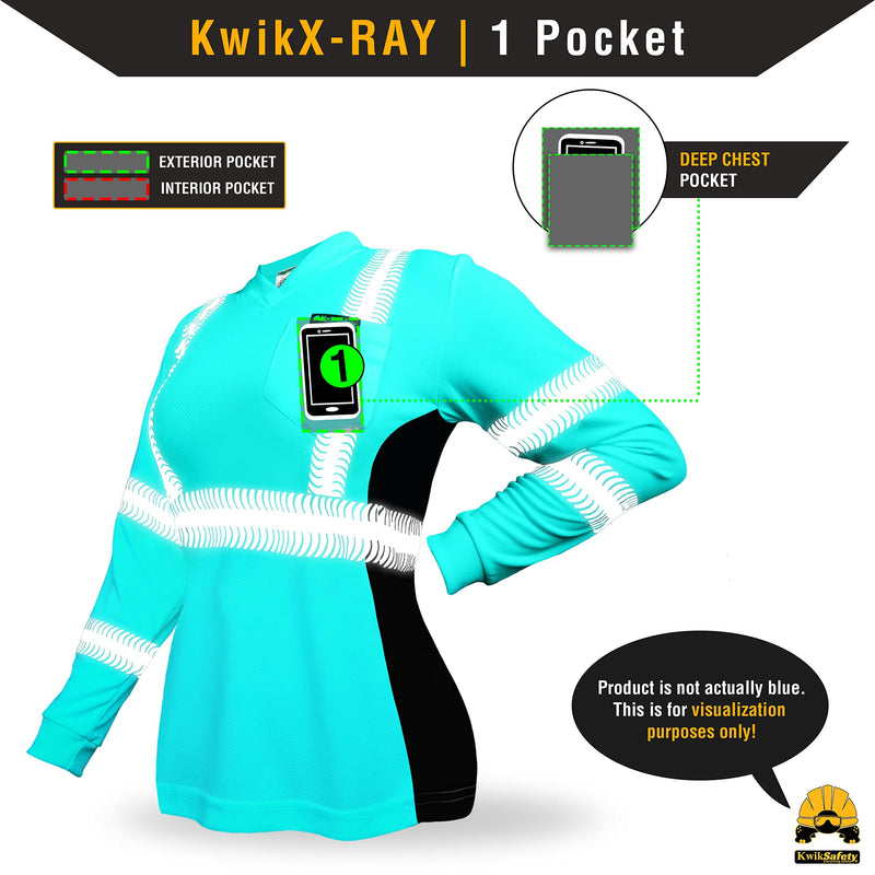 KwikSafety - Charlotte, NC - Vixen Hi Vis Long Sleeve Safety Shirt for Women [Angel Hair Reflective Tape] XX-Large Long Sleeve | Orange