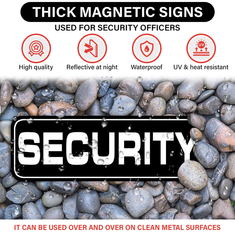 [Australia - AusPower] - Security Officers Magnetic Signs For Vehicles Trucks, SUV and Cars, Rover, Patrol Security 18"×6" (2 Pack)(Black) Black 