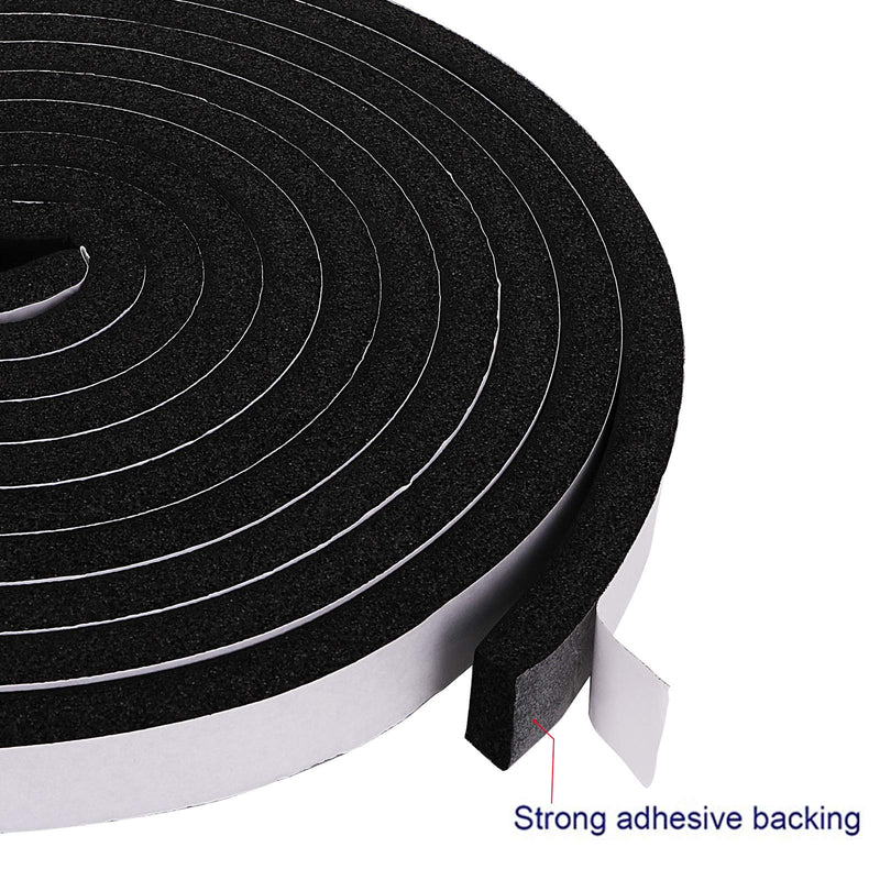 [Australia - AusPower] - Jucoan 49 Feet Weather Stripping Foam Insulation Tape, 1 Inch Wide x 1/2 Inch Thick Self Adhesive Foam Seal Tape, High Density Door Seal Strip Window 1 In x 1/2 In x 49 Ft 