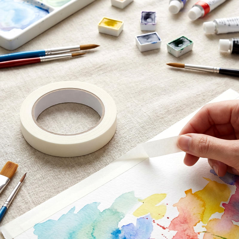 3 Rolls Washi Tape, 32 Feet x 0.6 Inches White Decorative Masking Tape, Self-Adhesive for DIY Crafts, Scrapbooks, Journals & Planners (787.4 Inch Length)