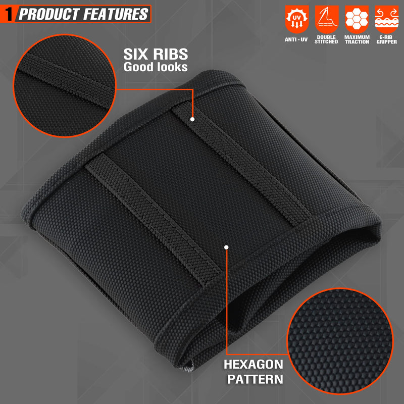 Universial Dirt Bike Seat Cover - Soft Ribbed Rubber Seat Covers for Motorcross Enduro (Black-2) White