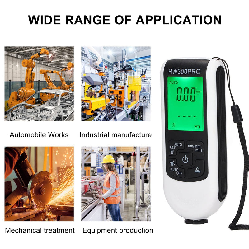 New Digital Coating Thickness, Ultra high Probe, Paint Mil Thickness Meter for Automotive Paint Thickness Measurement, Measuring Range: 0 to 2000UM(White)