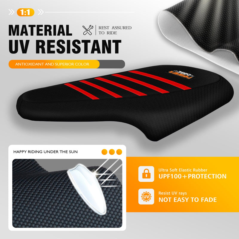 Electric Bike Seat Cover Compatible with Ridstar Q20 E Bike Non-Slip Anti-UV (Black-Red) Black-Red