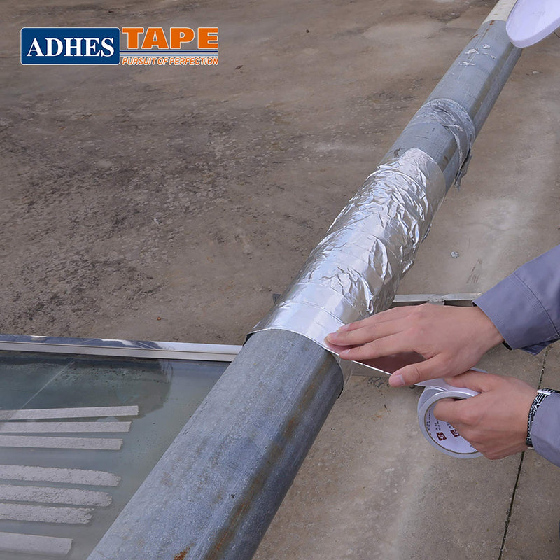 ADHES Premium Aluminum Foil Tape, 4 Inch x 164 Feet (55 Yards), Heat Proof Tape Withstand from 80°C to 100°C, Metal Duct Tape for HVAC, Sealing & Patching, Dryer Vents Pipe 100mm x 50m 1