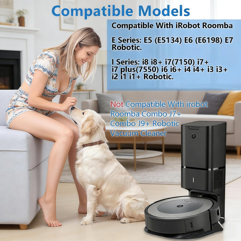 [Australia - AusPower] - 26 Replacement Parts for iRobot Roomba i7 i7+ i3 i3+ i4 i4+ i5 i5+ i6 i6+ i8 i8+ E5 E6 E7 Robot Vacuum Accessories, 2 Rubber Roller 8 Filters 8 Side Brushes 8 Vacuum Bags（NOT Fit the Combo J7+） 26Pcs Roomba I7 Parts 