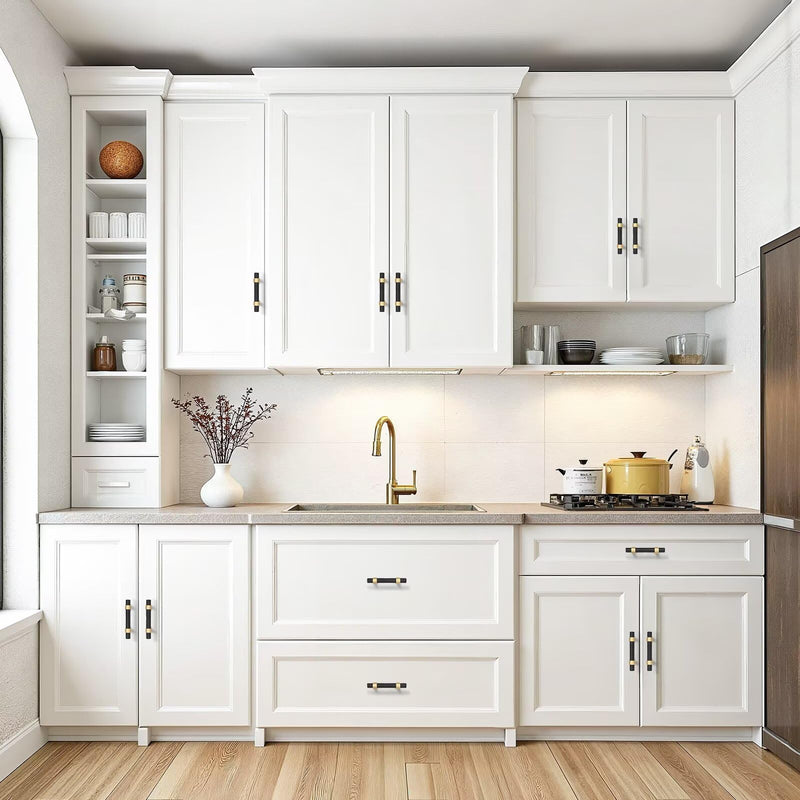 10Pack Hole Centers 2.5inch(64mm) Black Cabinet Handles with Gold Champagne Base T Shaped Kitchen Cabinet Pulls Hardware Pull Handle for Cabinets Dressers 4inch Total Length Hole Centers: 2.5inch Black with Champagne Gold Base 10
