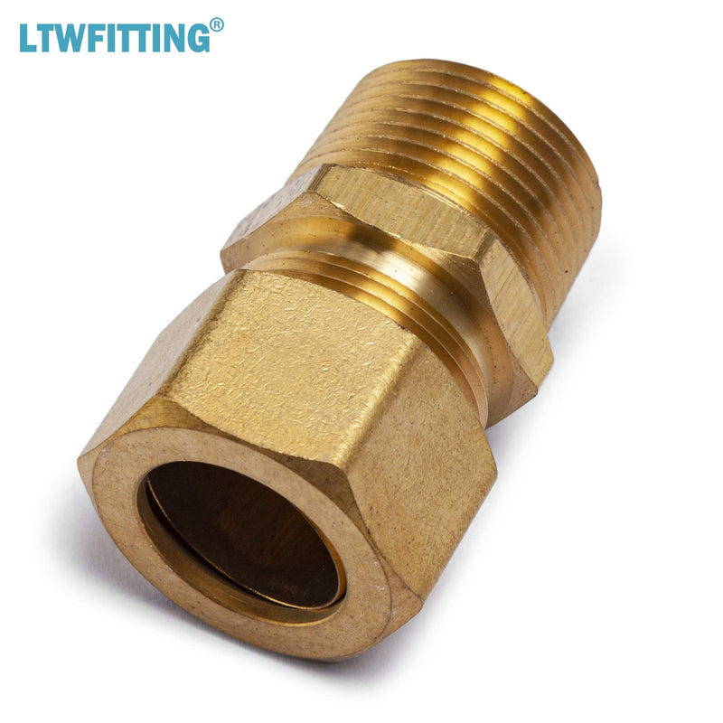 [Australia - AusPower] - LTWFITTING Brass 3/4-Inch OD x 3/4-Inch Male NPT Compression Connector Fitting(Pack of 5) 3/4" OD x 3/4" Male NPT 