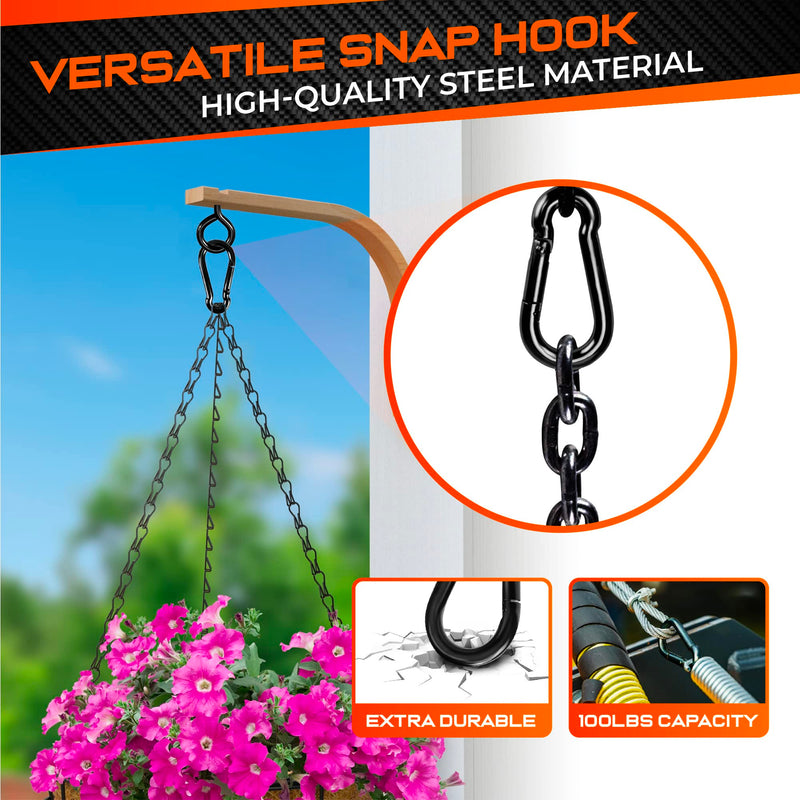 [Australia - AusPower] - Spring Snap Hooks, Carabiner Clip, Heavy Duty Rope Connector, Quick Link Carabiners Spring Snap Hooks for Indoor & Outdoor, Camping, Climbing, Fishing, Hiking 12Pcs 2In 