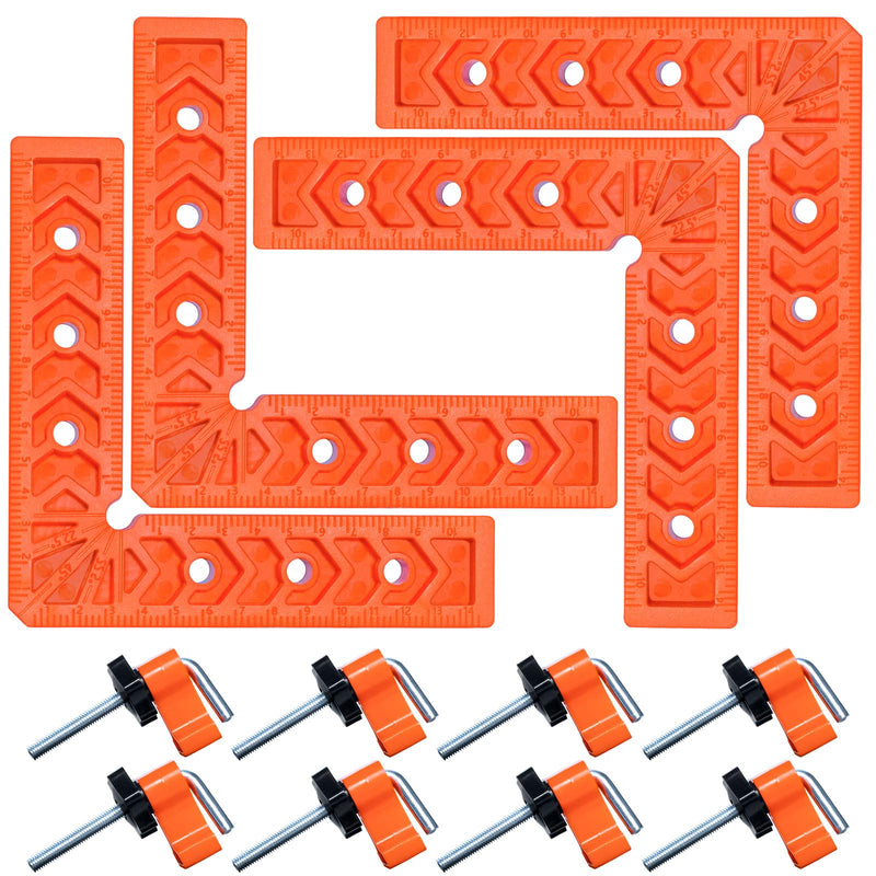 Square Corner Clamps for Woodworking, Right Angle Clamp, 90 Degree Clamp, 4 Pack 6Inchx6Inch Engineering Plastic Positioning Squares for Cabinets, Drawers, Frame