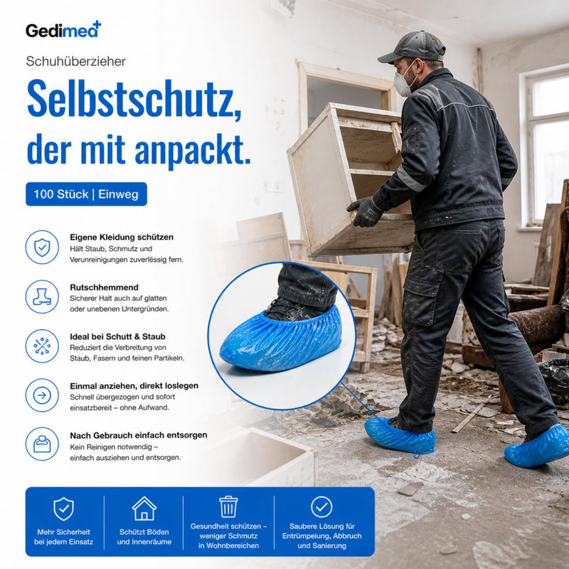 3 g CPE Shoe Covers Disposable Strong Blue CPE Overshoes Rain Cover Shoe Waterproof Latex Free Shoe Protection Shoe Cover Construction Medicine Hygiene 1/10/20 Pack