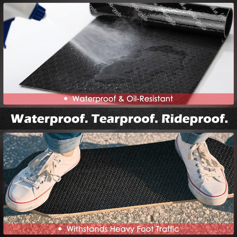 S&X Premium Skateboard Grip Tape 11” x 36”, 2-Pack, Hexagonal Pattern for Maximum Traction 11" x 36"